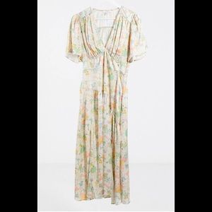Topshop Willow Floral Print Midi Dress